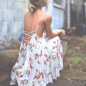 Free people “circle of flowers” slip dress